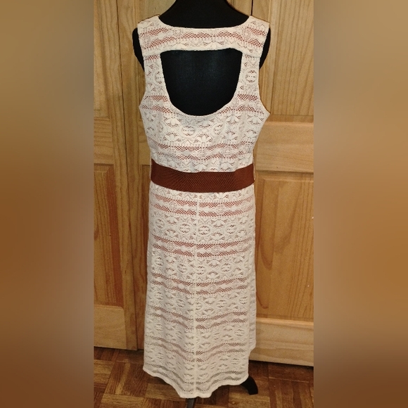 Maurices Cream and tangerine/Brown Lace Dress Women's XL - Picture 4 of 4